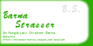 barna strasser business card
